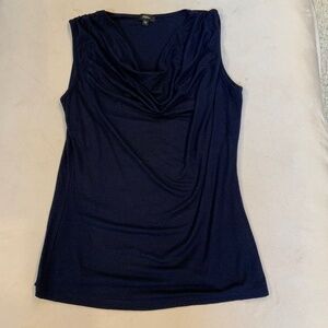 Storm Blue M Sleeveless Cowl Neck Tank ‘Minimalist Normcore Scandi Girl Office
